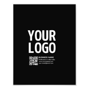 Foto Seu logotipo com código QR e texto editáveis