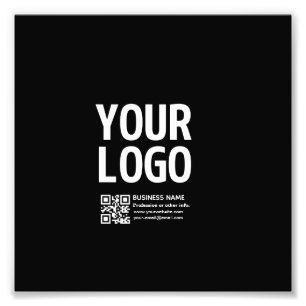 Foto Seu logotipo com código QR e texto editáveis