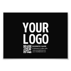 Foto Seu logotipo com código QR e texto editáveis