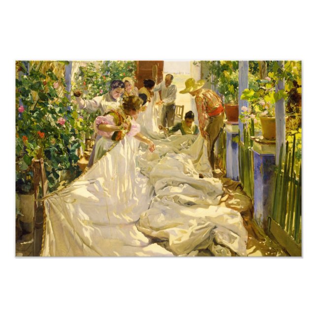 Foto Sewing the Sail, 1896 por Joaquin Sorolla (Frente)