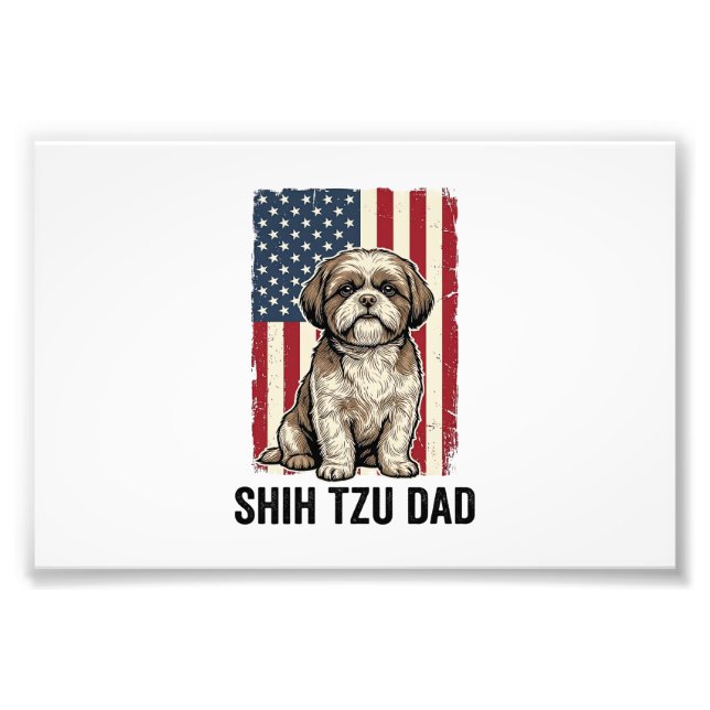 Foto Shih Tzu Dad Patriotic Vintage Dog Shirt Design_1 (Frente)