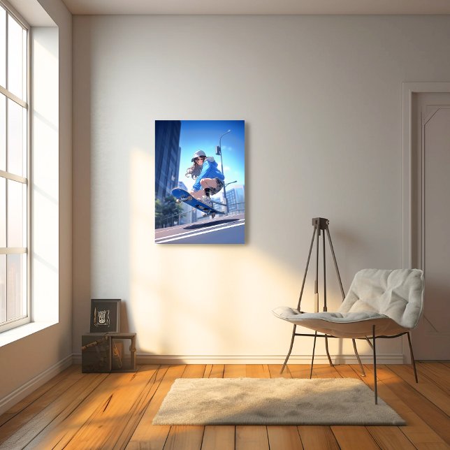 Foto 【SHOP限定イラスト】スケボーJKポスター Poster｜寿司娘 GenerativeAI (Criador carregado)