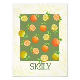 Foto Sicília Citrus Wall Art Italiano Orange & Lemon