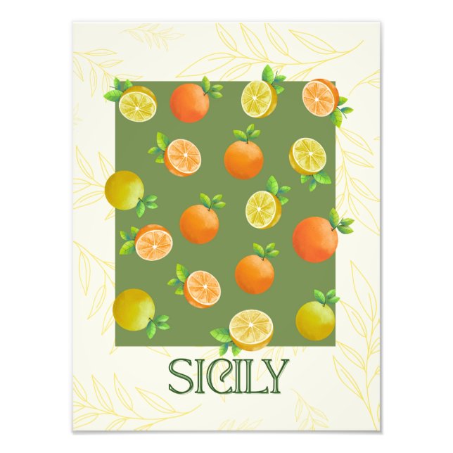 Foto Sicília Citrus Wall Art Italiano Orange & Lemon (Frente)