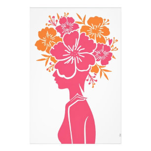 Foto Silhouette Floral Minimalist Wall Art & Poster