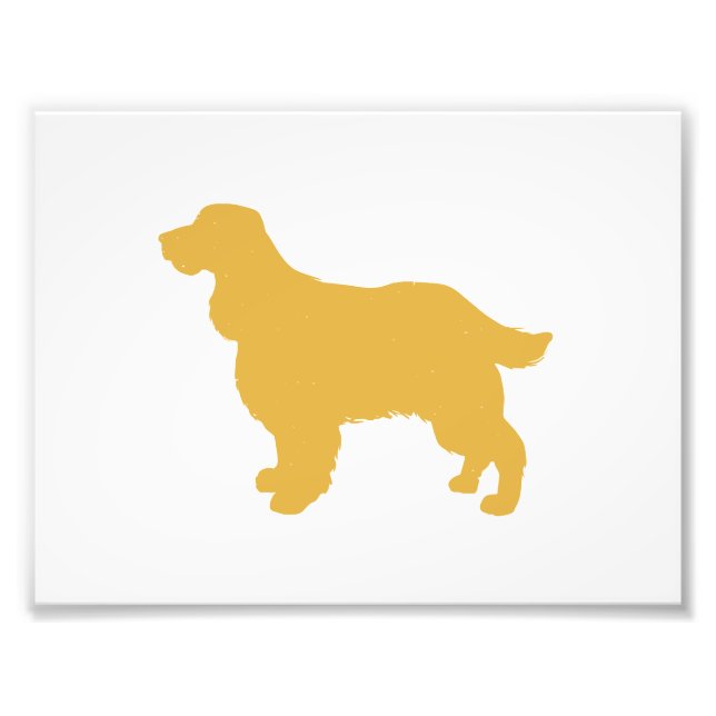 Foto Silhueta Dourada de Cocker - Escolha a cor de trás (Frente)