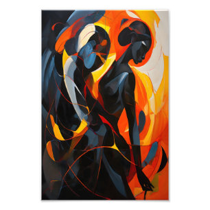 Foto Silhueta Elegante de Abstrato em Arte Fiery Tones