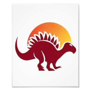 Foto Silhueta Sunset Red Stegosaurus
