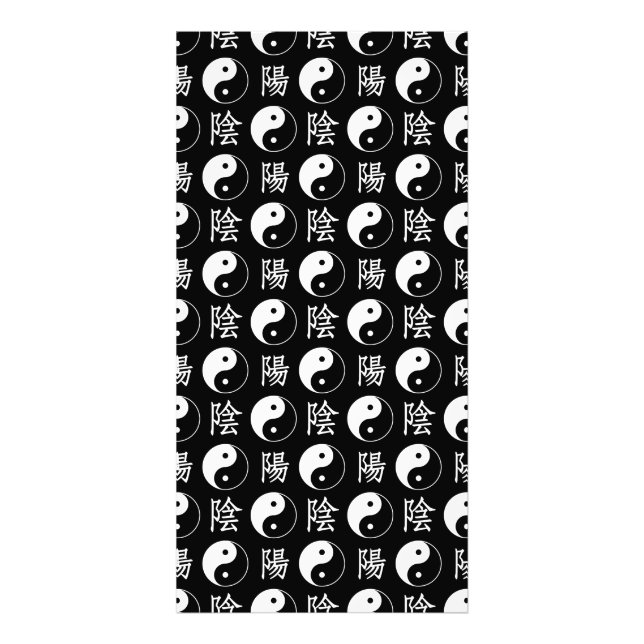 Foto Símbolo Black Yinyang - Padrão de Texto Chinês (Frente)