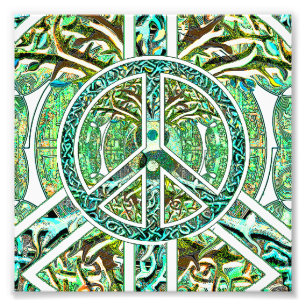 Foto Símbolo da Paz, Yin Yang, Árvore da Vida em Verde