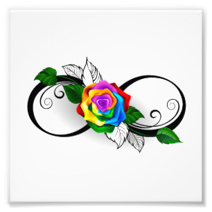 Foto Símbolo infinito com Rosa do arco-íris
