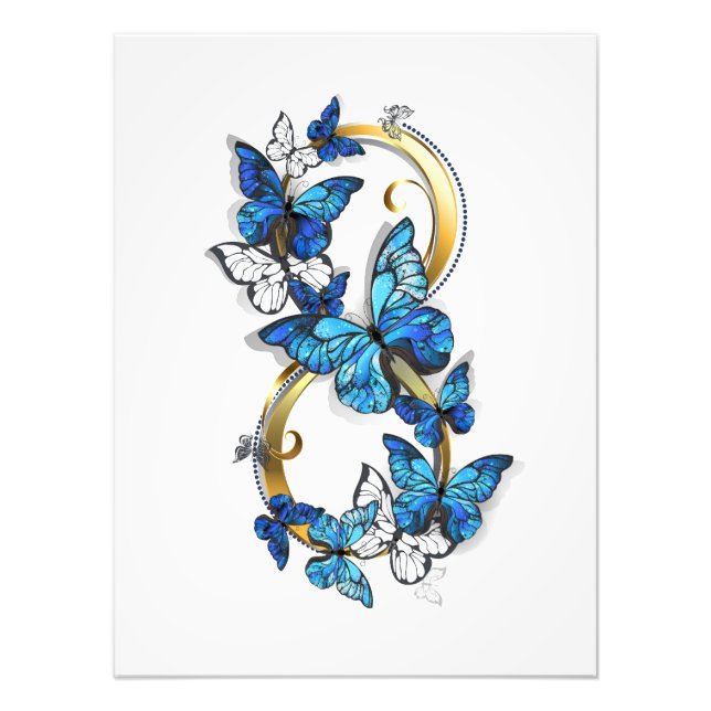 Foto Símbolo Infinito de Borboletas Azuis Morpho (Frente)