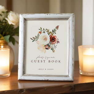 Foto Símbolo Romântico do Livro de Convidado Floral de