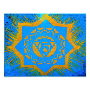 Foto símbolo tantran azul-dourado
