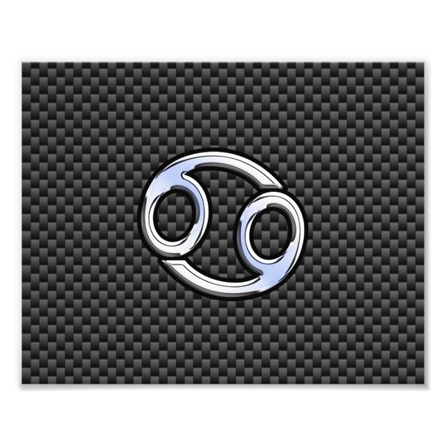 Foto Símbolo Zodiac cancer Fibra de Carbono Impressão d (Frente)