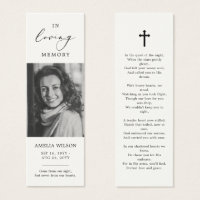 Foto Simpatia Funeral Memorial Oração Bookmark