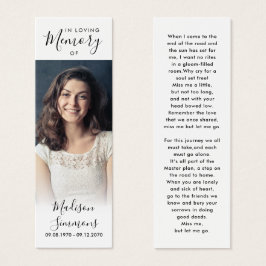 Foto Simpatia Funeral Memorial Poem Bookmark