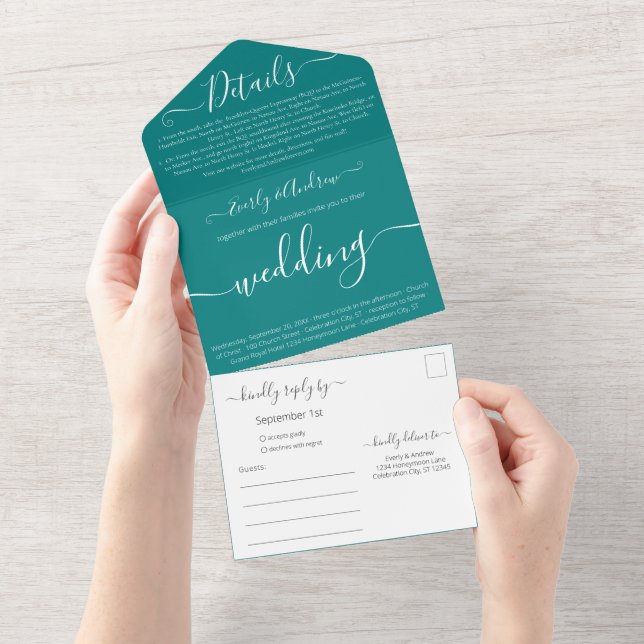 Foto: Simples Casamento Verde do Teal Moderno (Aba destacável)