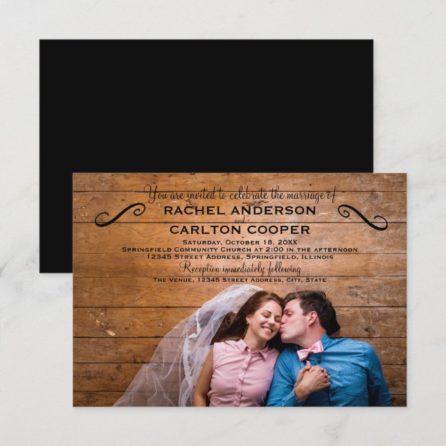 Foto Simples - Convite para Casamento 3x5 (Frente/Verso)