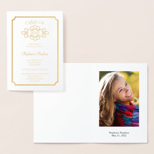 Foto simples de anúncio de formatura elegante (Exibição)