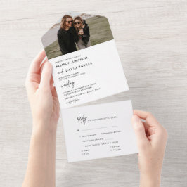 Foto Simples de Casamento Preto e Branco Moderno