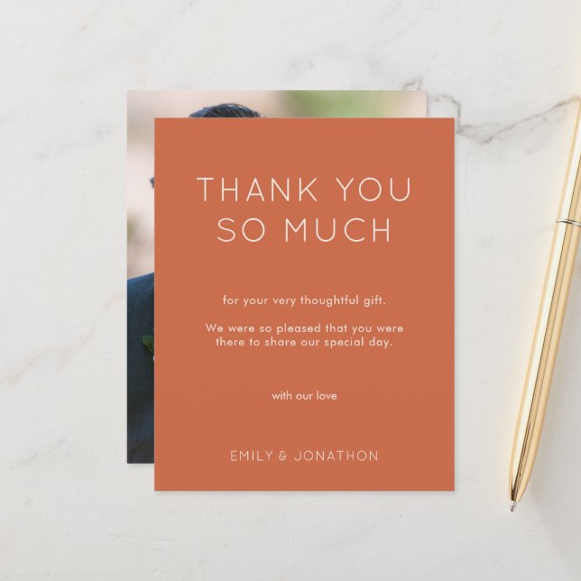 Foto Simples De Orçamento Terracotta Obrigado (Frente/Verso In Situ)