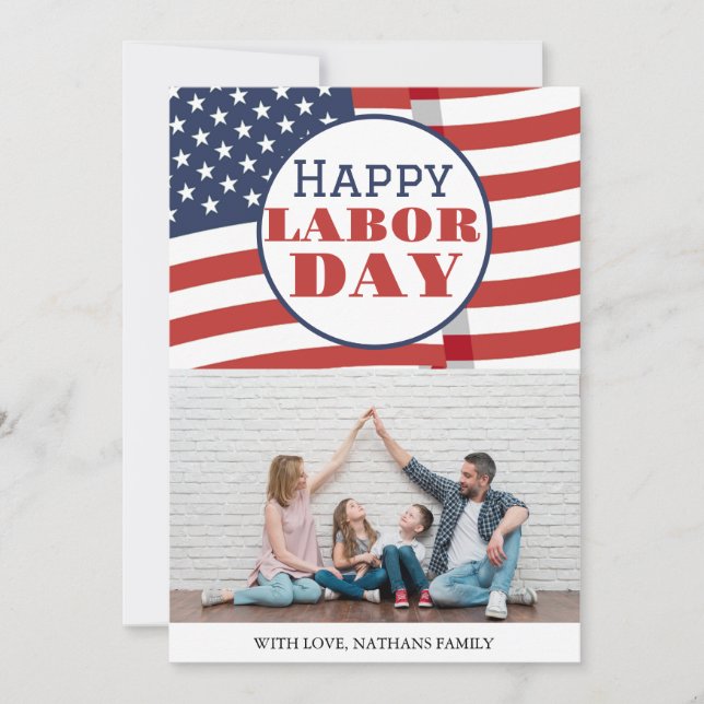 Foto simples Elegante Feliz Dia do Trabalho com ba (Frente)