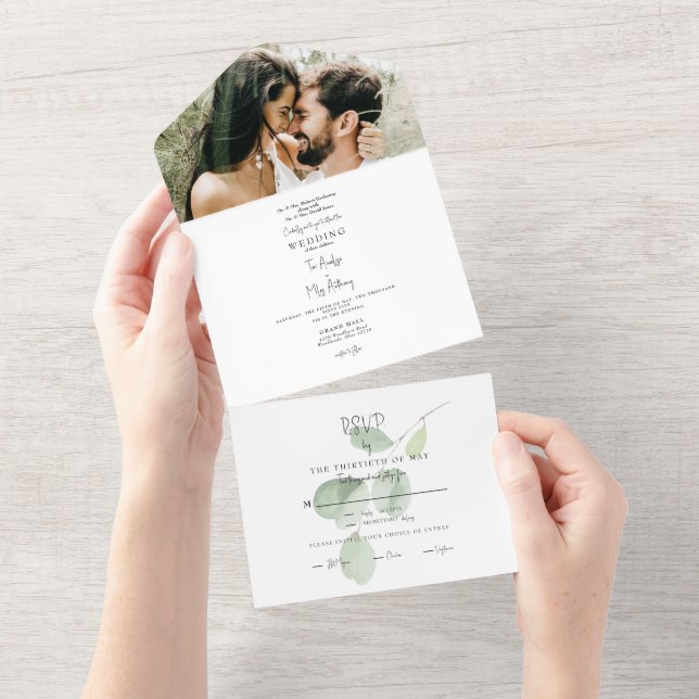 Foto Simples Eucalyptus Casamento De Ambos Os Pais (Aba destacável)