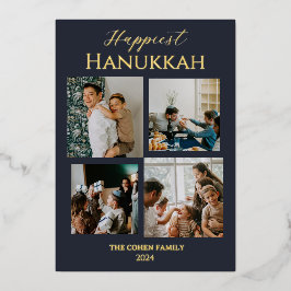 Foto Simples Moderna Happiest Hanukkah Elegante 4