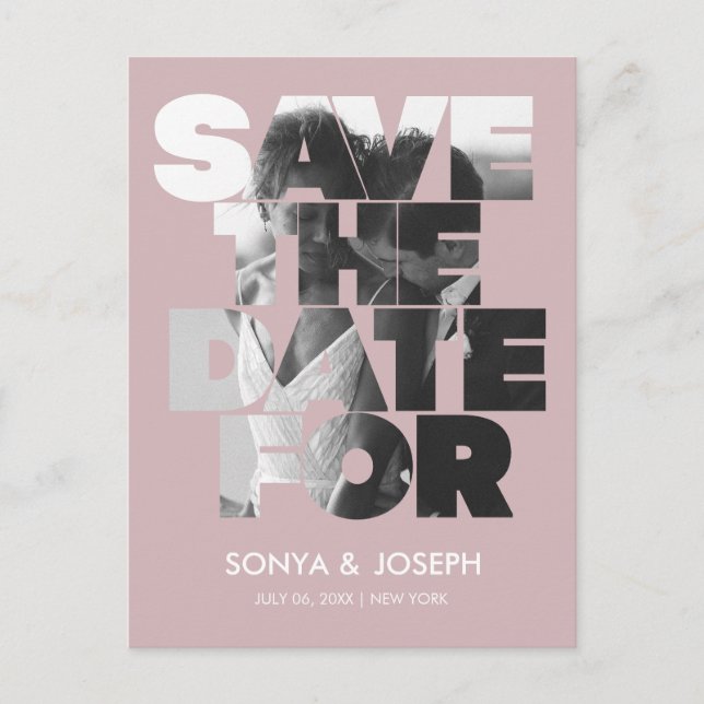 Foto simples moderna Salvar o Convite de Data (Frente)