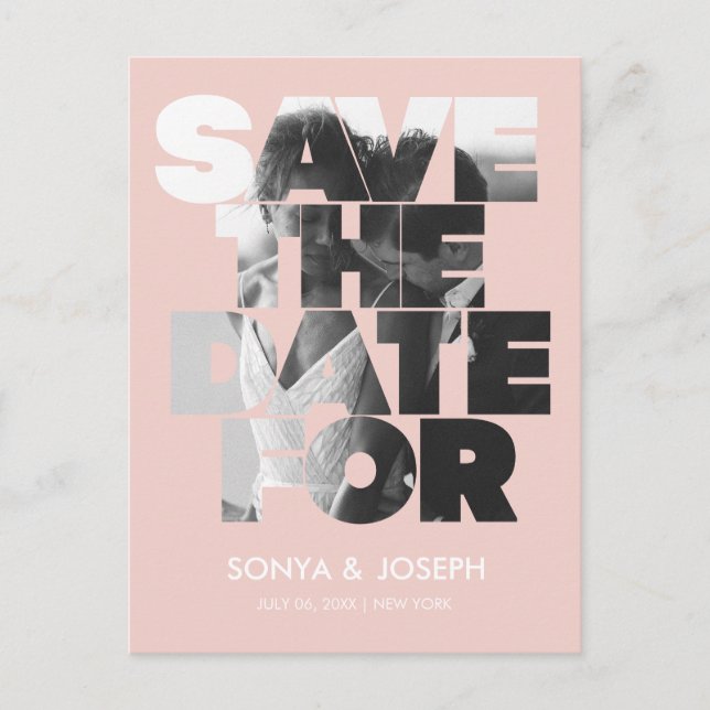 Foto simples moderna Salvar o Convite de Data (Frente)