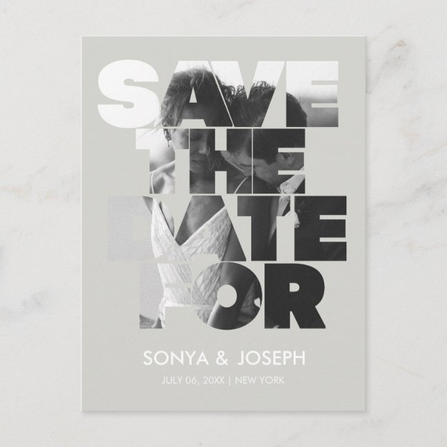 Foto simples moderna Salvar o Convite de Data (Frente)