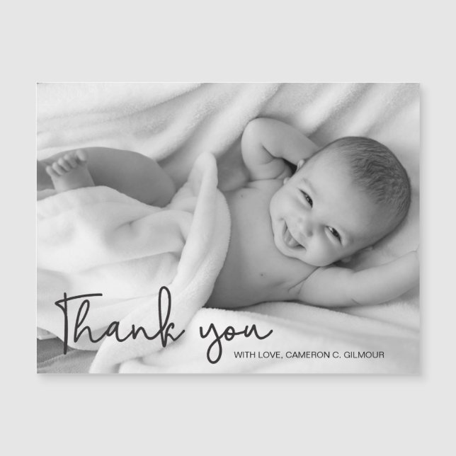 Foto Simples Obrigado Script Do Bebê (Frente)