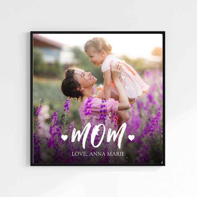 Foto Simples - Tipografia Mãe Personalizada (Mom photo template personalized photo print.)
