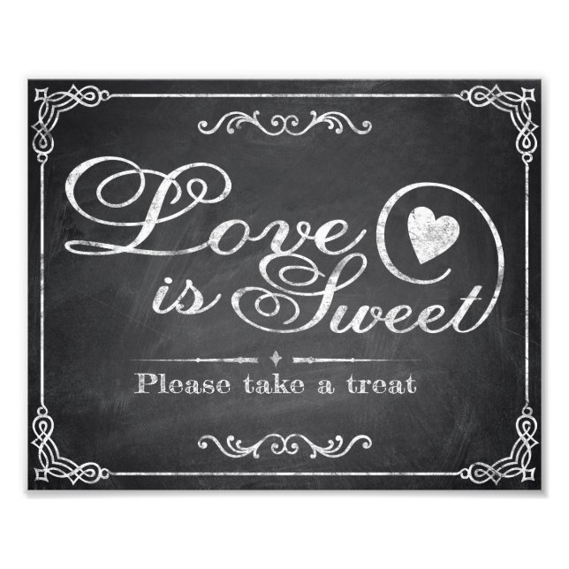 Foto Sinais de casamento - Chalkboard - Love is Sweet - (Frente)