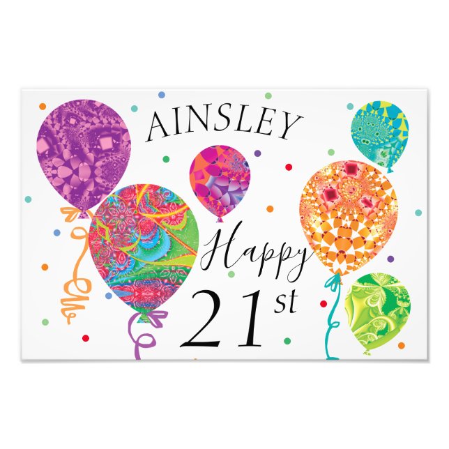 Foto Sinal de aniversário de 21 anos Feliz (Frente)