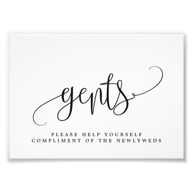 Foto Sinal de Banheira de Casamento de Gents Escolha se (Frente)