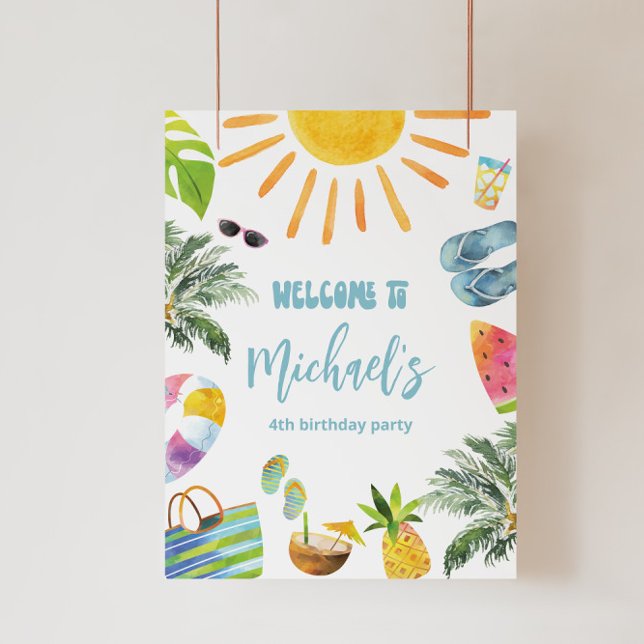 Foto Sinal de Boas-vindas da Festa de Piscina Divertida (Criador carregado)