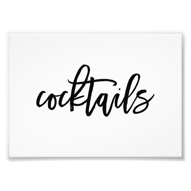 Foto Sinal de coquetel Escolha seu tamanho - escovado (Frente)