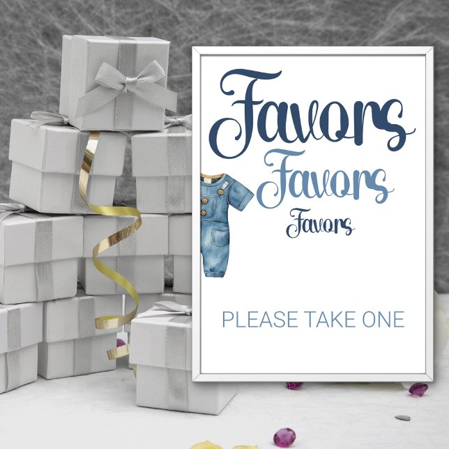 Foto Sinal de Favor do Chá de fraldas Jeans Negra Azul (Criador carregado)