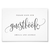 Sinal de Guestbook Escolha seu tamanho Caligrafia