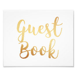 Foto Sinal de livro de visitas em ouro. Cartaz de casam