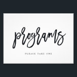 Foto Sinal de Programas de Casamento Escolha seu tamanh<br><div class="desc">Planeje uma celebração de na moda com este convite moderno que seus convidados adorarão. Design por © berryberrysweet. Arquivos digitais imprimíveis estão disponíveis! Visite nosso site em www.berryberrysweet.com para obter mais detalhes!</div>