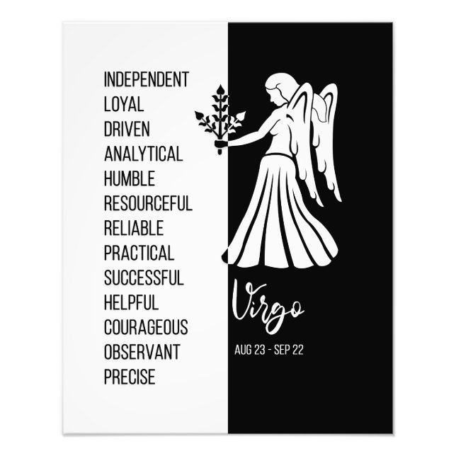 Foto Sinal de Virgem, Poster Preto e Branco (Frente)