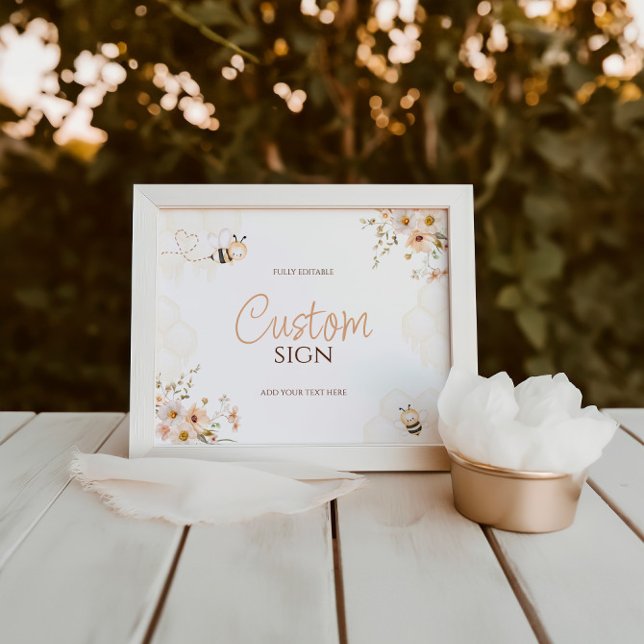 Foto Sinal Personalizado de Chá de fraldas de Abelhas d (Criador carregado)