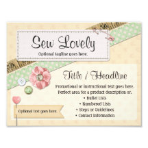 Sinalização Publicitária de Costura, Botões e Fita