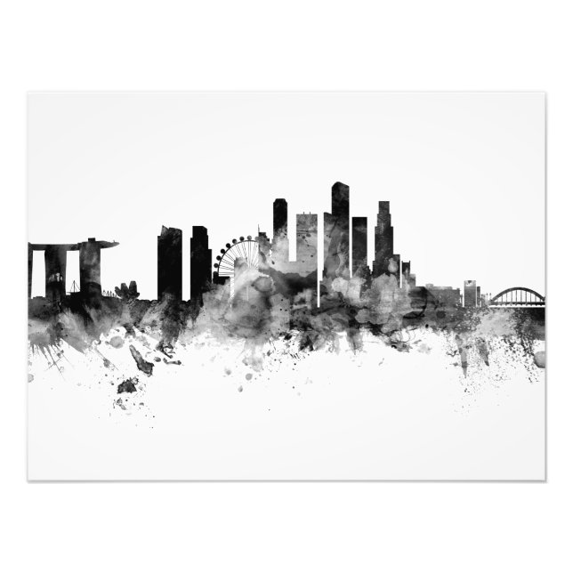 Foto Singapore Skyline Black White (Frente)