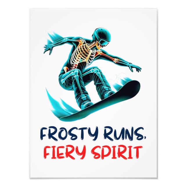 Foto Skeleton Snowboarder emoções em movimento (Frente)