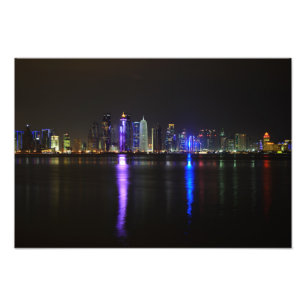 Foto Skyline de Doha, Qatar na noite
