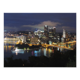 Foto Skyline de Pittsburgh no impressão do crepúsculo